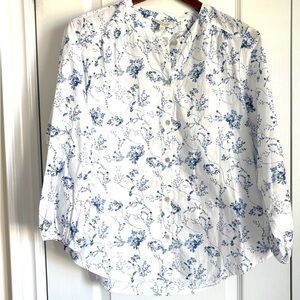 Lucky Brand French Provincial Cottage Core Cotton Blouse Small
